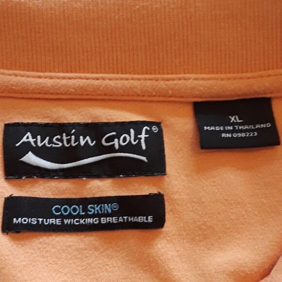 Mens Sz XL Orange Cool Skin Moisture Wicking Breathable SS Polo Golf Shirt - Picture 4 of 11